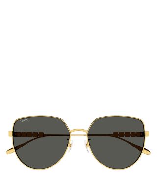 Lettering Geometric Sunglasses, 58mm