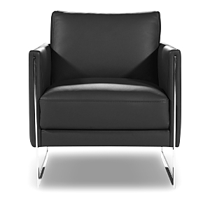 Giuseppe Nicoletti Coco Leather Chair - 100% Exclusive In Bull 327 Grigio Scuro/polished Stainless Steel