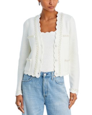 AQUA - Faux Pearl Embellished Cardigan - Exclusive