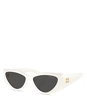 Shop Miu Miu Cat Eye Sunglasses, 54mm In White/gray Solid