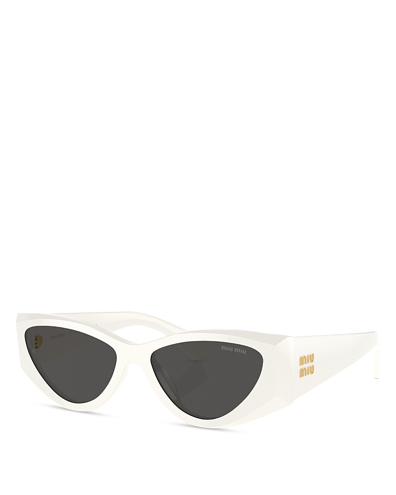 Miu Miu Dark Grey Cat Eye Ladies Sunglasses Mu 06ys 1425s0 54 In White/gray Solid