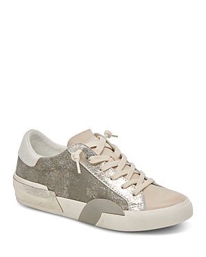 Dolce Vita Zina Sneaker In Granite Metallic Suede