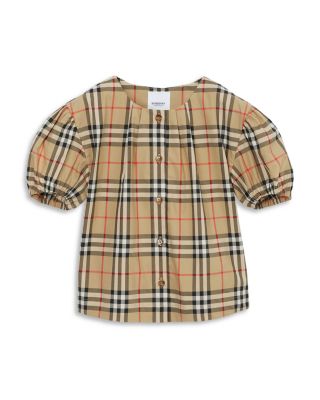 Burberry - Girls' Sheryl Check Stretch Twill Blouse - Little Kid, Big Kid