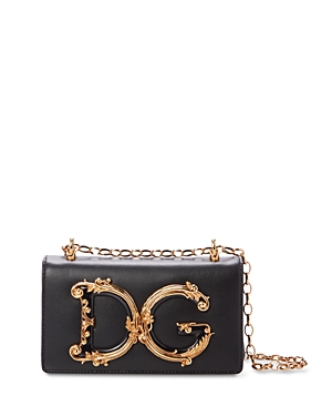 Shop Dolce & Gabbana Leather Phone Bag In Black