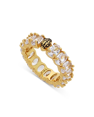 Shop Kurt Geiger Signature Eagle Stone Band Ring In Gold