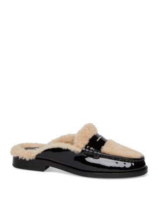 PAIGE - Women's Emmet Almond Toe Faux Shearling Lined Loafer Mules