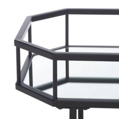 Silva Black 2 Tier Octagon Bar Cart