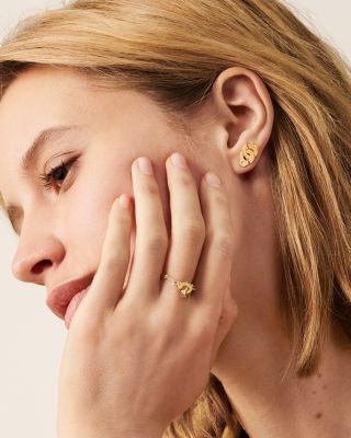 18K Yellow Gold Menottes Interlocking Chain Link Ring