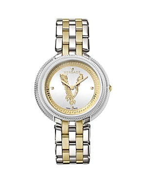 Versace Thea Watch, 38mm In Silver/two-tone