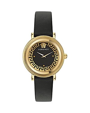 Shop Versace Greca Flourish Watch, 35mm In Black