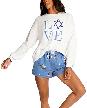 Cotton Flannel Shorts Hanukkah Pajama Set