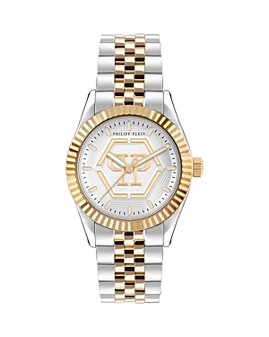 Philipp Plein Date Superlative Bracelet Watch In Silver/two-tone
