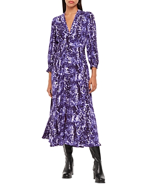 Shop Whistles Glossy Leopard Midi Dress In Purple