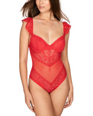 Mucci Bella Lace Flutter Sleeve Bodysuit