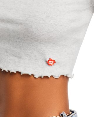 Short Sleeve Lettuce Trim Cropped Tee