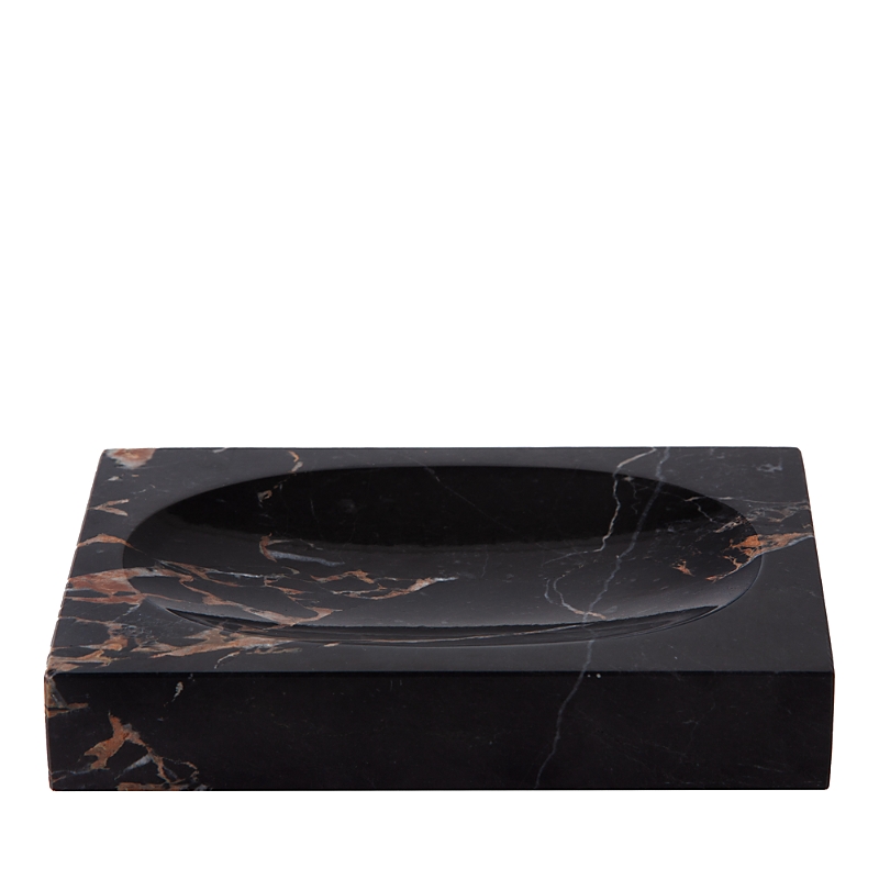 Kassatex Athenas Marble Soap Dish In Black/gold
