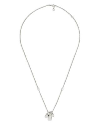 Gucci - Sterling Silver Diagonal Interlocking G Triple Charm Necklace, 20"