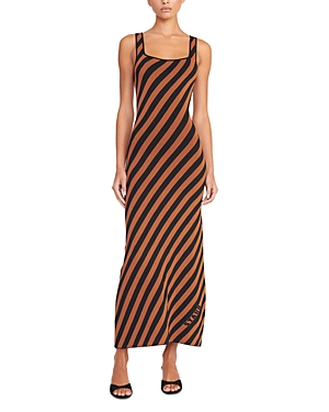 Shop Staud Katie Dress In Black/tan Seashore Stripe