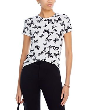 Shop L Agence L'agence Ressi Butterfly Tee In Black And White Butterfly
