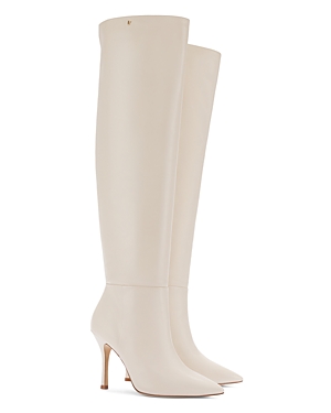 Shop Larroude Women's Kate Over The Knee Boots In Ivory
