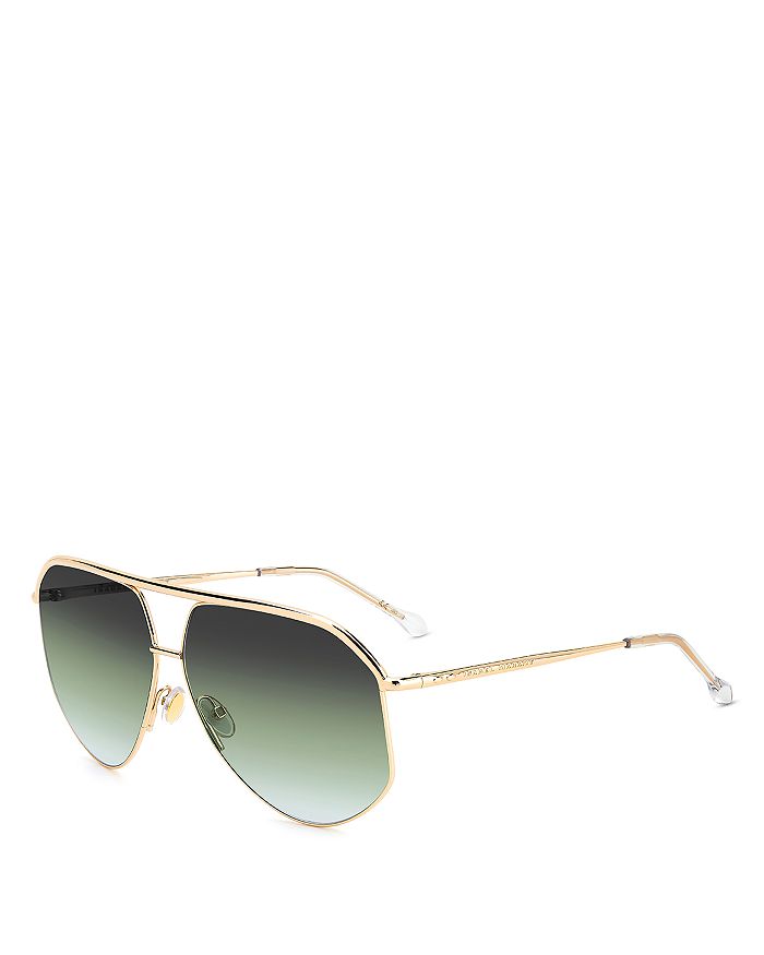 Isabel Marant Wild Metal 64mm Gradient Oversize Aviator Sunglasses In Gold/green Gradient