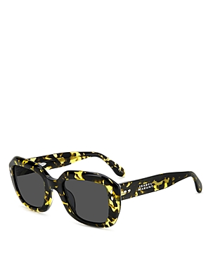 Shop Isabel Marant Rectangular Sunglasses, 52mm In Yellow Havana/gray Solid