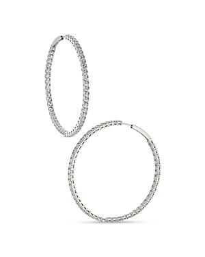 Shop Nadri Inside Out Hoop Earrings In 18k Gold Plated Or Rhodium Plated In Silver