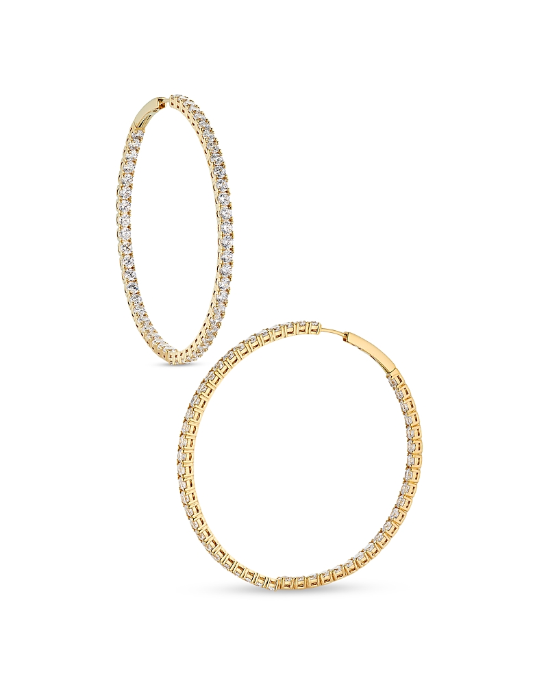 NADRI INSIDE OUT HOOP EARRINGS IN 18K GOLD PLATED OR RHODIUM PLATED