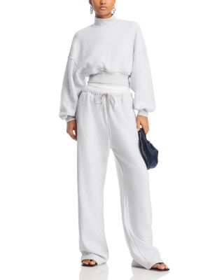 alexanderwang.t - Cropped Mockneck Sweatshirt & Wide Leg Sweatpants