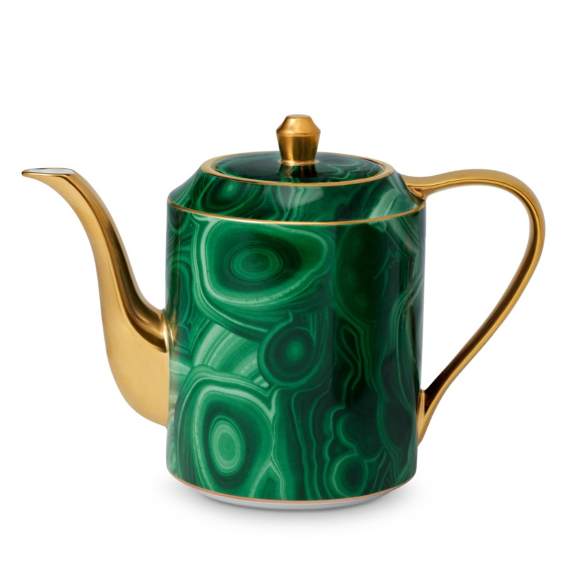 L'Objet Malachite Teapot in Green