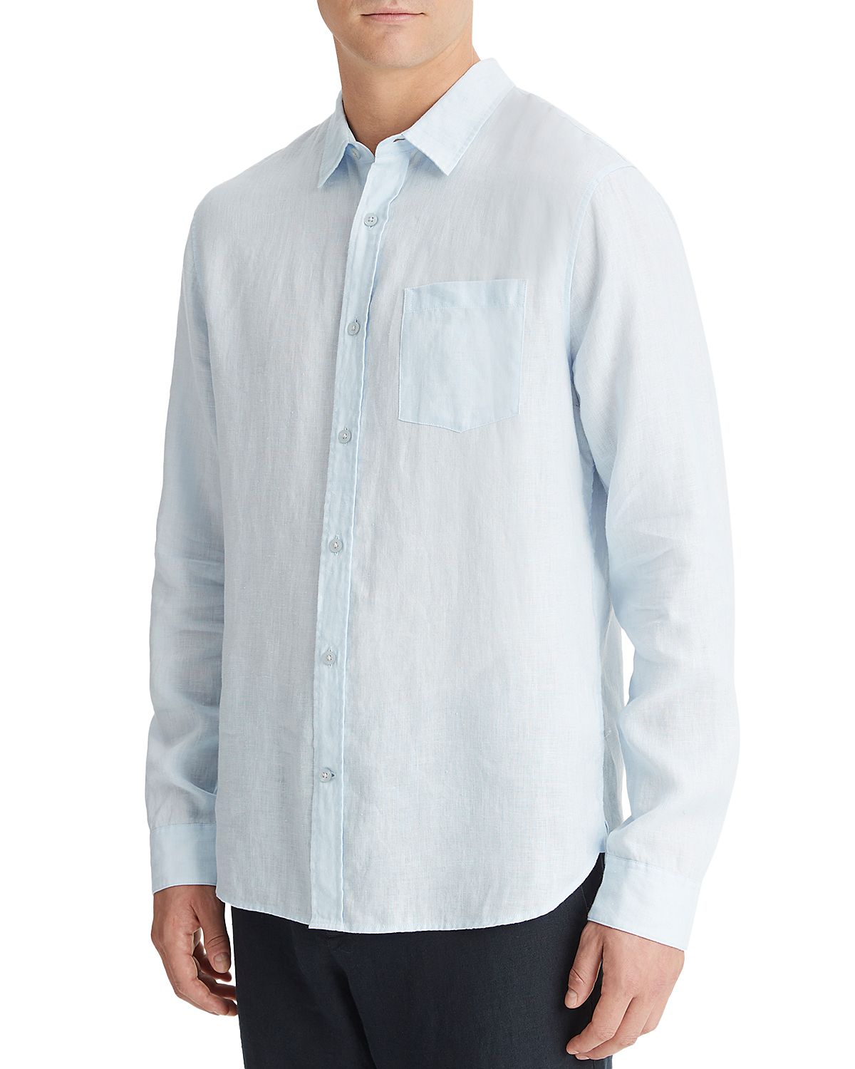 Vince Solid Linen Button Down Shirt