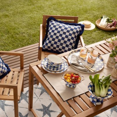 Royal Check Enamel Round Tray