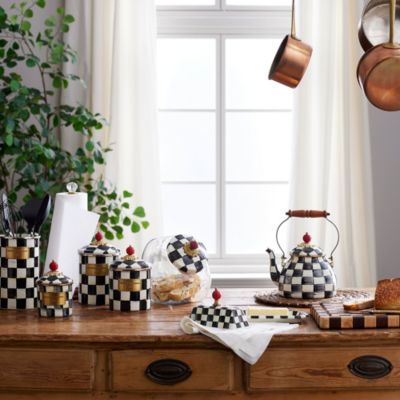 2-Qt. Courtly Check Enamel Tea Kettle