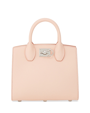 Ferragamo Salvatore  The Studio Satchel In Nylund Pink/silver