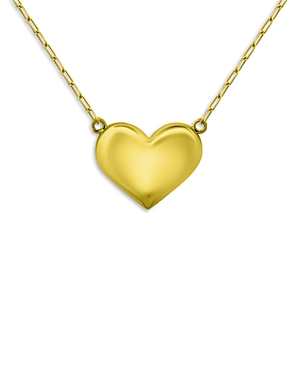 Aqua Polished Heart Pendant Necklace In 18k Gold Plated Sterling Silver, 16 - 100% Exclusive