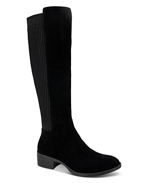 Kenneth Cole Women's Levon Pull On Riding Boots In Black Suede
