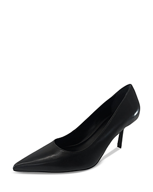 Shop Kenneth Cole Women's Beatrix Slip On Pointed Toe High Heel Pumps In Black Leather
