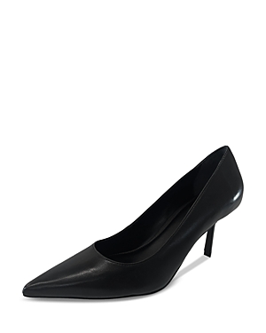 Kenneth Cole Women's Beatrix Slip On Pointed Toe High Heel Pumps In Black Leather