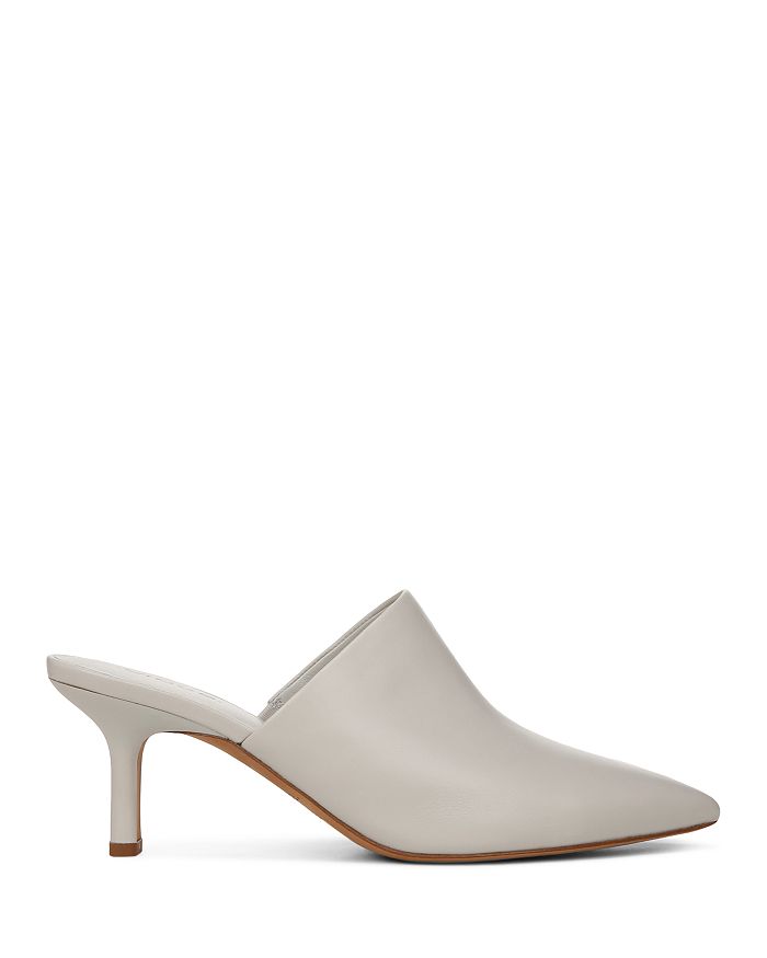 Shop Vince Women's Penelope Leather Pointed Toe Mules In Horchata White Leather