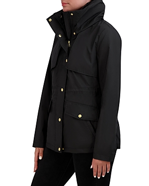 Shop Cole Haan Packable Rain Jacket In Black