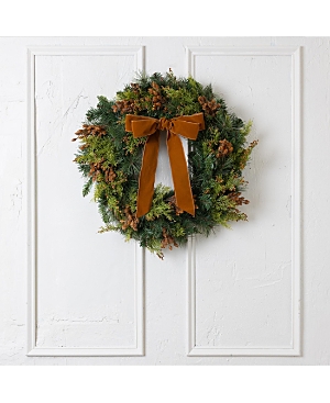 Shop Cocobella Ivy Holiday Wreath In Orange