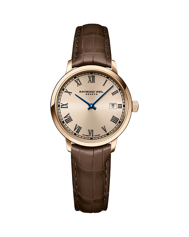 Raymond Weil Women's Toccata Rose-goldtone Stainless Steel & Leather Strap Watch/29mm In Rose Gold/brown