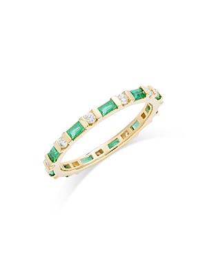 Bloomingdale's Emerald & Diamond Eternity Band in 14K Yellow Gold