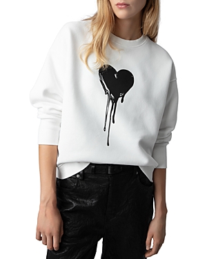 Zadig & Voltaire Oscarpmo Flowing Heart Sweatshirt In Judo