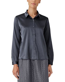 Vintage Silk Black Eileen Fisher T Shirt Size Petite Med