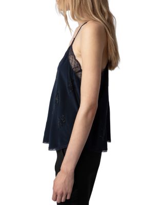 Christy Lace Trim Silk Camisole