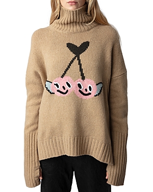 Shop Zadig & Voltaire Alma Merino Wool Sweater In Nut