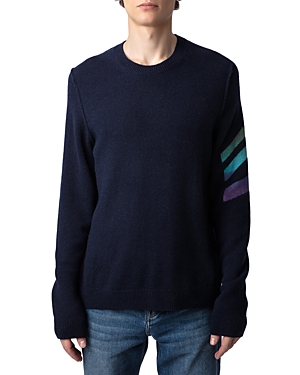 Shop Zadig & Voltaire Kennedy Cashmere Crewneck Sweater In Encre