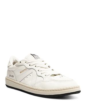 Shop Schutz Women's St 001 Almond Toe Sneakers In White