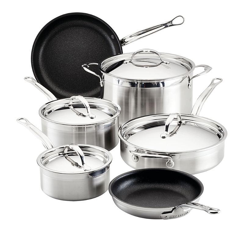Hestan 10 Pc Stainless Steel Cookware Set In Stainless
